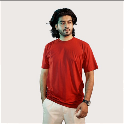 Men's Solid Maroon T-Shirt